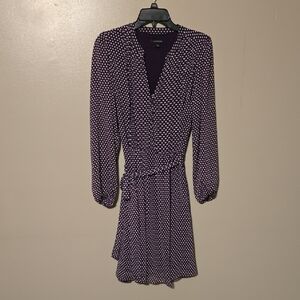 LIVERPOOL Polka Dot Dress Purple‎ and White Boho Women's 10